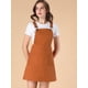 thumbnail image 3 of Falda De Tirantes De Vestido General Con Correa Ajustable Por Encima De Los Bolsillos De La Rodilla Para Mujer Rojo ladrillo L, 3 of 6