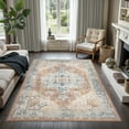 thumbnail image 3 of GLN Rugs Hopa - Indoor, Machine Washable Area Rug 3'x5' Turkish Brown Home Carpet, 3 of 10