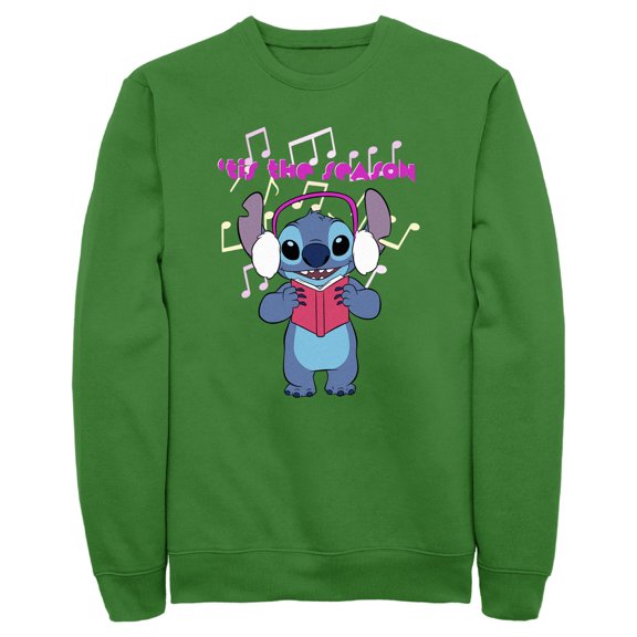 Men's Lilo & Stitch Tis the Season Sweatshirt Kelly Green 3X Large