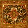 thumbnail image 1 of Ahgly Company Indoor Square Medallion Yellow Traditional Area Rugs, 4' Square, 1 of 4
