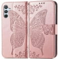 thumbnail image 2 of Designed for Samsung Galaxy A54 5G Case Wallet,Women Flip Folio Cover with Butterfly Emboss PU Leather Credit Card Holders Slots Wrist Strap Protective Phone Case for Samsung A54 5G (Rose Gold), 2 of 14