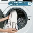 thumbnail image 5 of Superior Inaya Striped Shag Washable Bath Rug, Set of 2, Large, White/Gray, 5 of 11