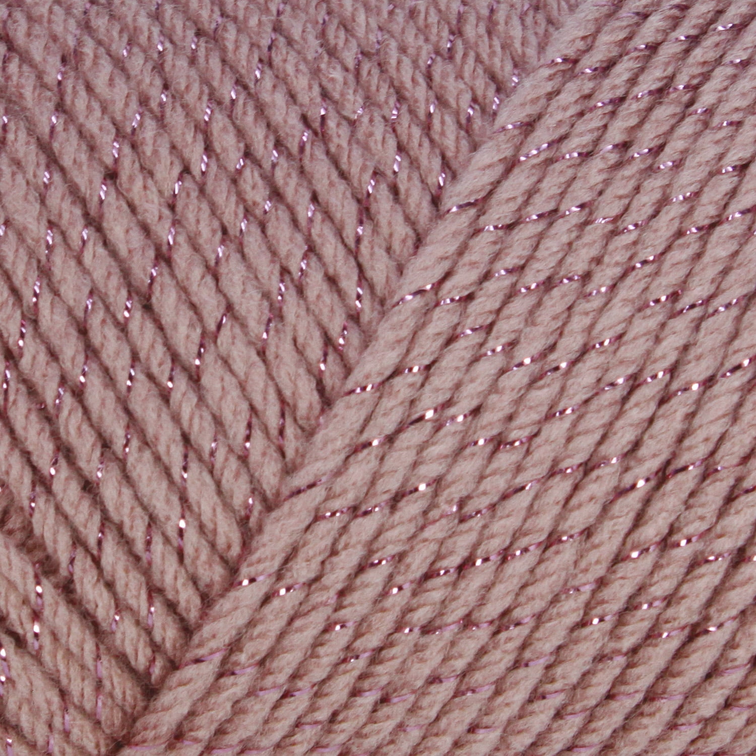 (2 pack) Mainstays Sparkle Yarn, 98% Acrylic 2% Metallic, Rose Fume, 5 oz