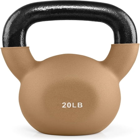 5-65 LB Neoprene Coated Cast Iron Kettlebells, Wide Grip Handle & Flat Bottom for Swings, Squats, Deadlifts, Push Ups & Full Body Training at Home Gym - Single & Set