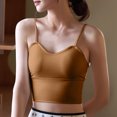 thumbnail image 3 of Fanxing Cotton Camisole Tank Tops with Built in Bra for Women 2025 Workout Undershirts Summer Sports Padded Cami Yoga Tops Coffee,M, 3 of 6