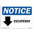 thumbnail image 1 of SignMission OS-NS-A-1218-L-12150 12 x 18 Po Panneau de Signalisation OSHA - Échappement Flèche vers le Bas, 1 of 1