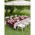 thumbnail image 3 of Outdoor Tablecloth with Umbrella Hole and Zipper, Christmas Snowflake Rectangle Table Cloth 60x120 Inch Waterproof Tablecloth, Winter Classic Red Black Plaid Picnic Table Cover for Patio Camping, 3 of 7