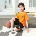 thumbnail image 2 of TAIAOJING Toddler Boys 2 Pieces Summer Beach Outfits Shorts Set Children's Sports Set Boys Wicks Sweat Short Sleeved Shorts Two Piece Basketball Suit With Pocket For 2-3 Years, 2 of 4