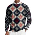 thumbnail image 2 of Dwelliawo Mens Sweater Casual Crewneck Ribbed Sweater Knit Christmas Print Xmas Snowflake Sweaters Thick Fall Winter Pullover Sweater Clearance Dark Blue S, 2 of 6