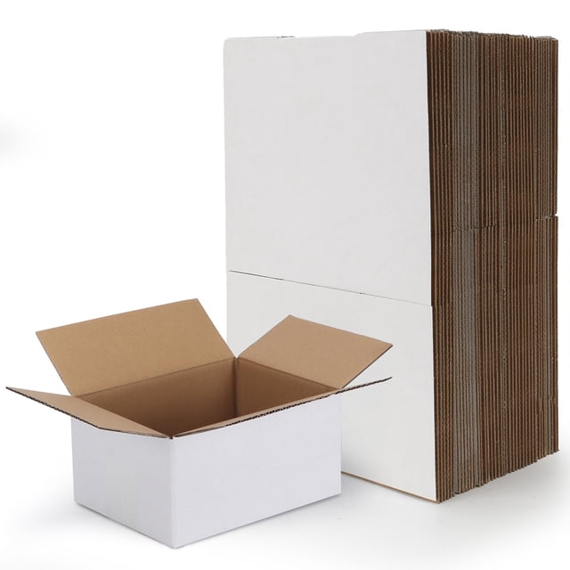 Cajas de envío RLAVBL, juego de 40 unidades, 8 x 6 x 4 pulgadas, cartón blanco