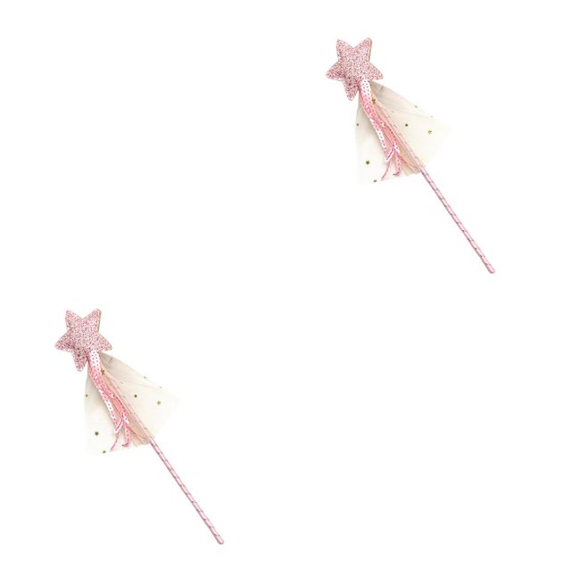 Vogacara Cat Teaser exquisitos accesorios de fiesta brillo estrella de cinco puntas disfraz de Navidad chica varita Cosplay Prop favores Angel Stick Rosado 2piezas Vogacara CBP377393