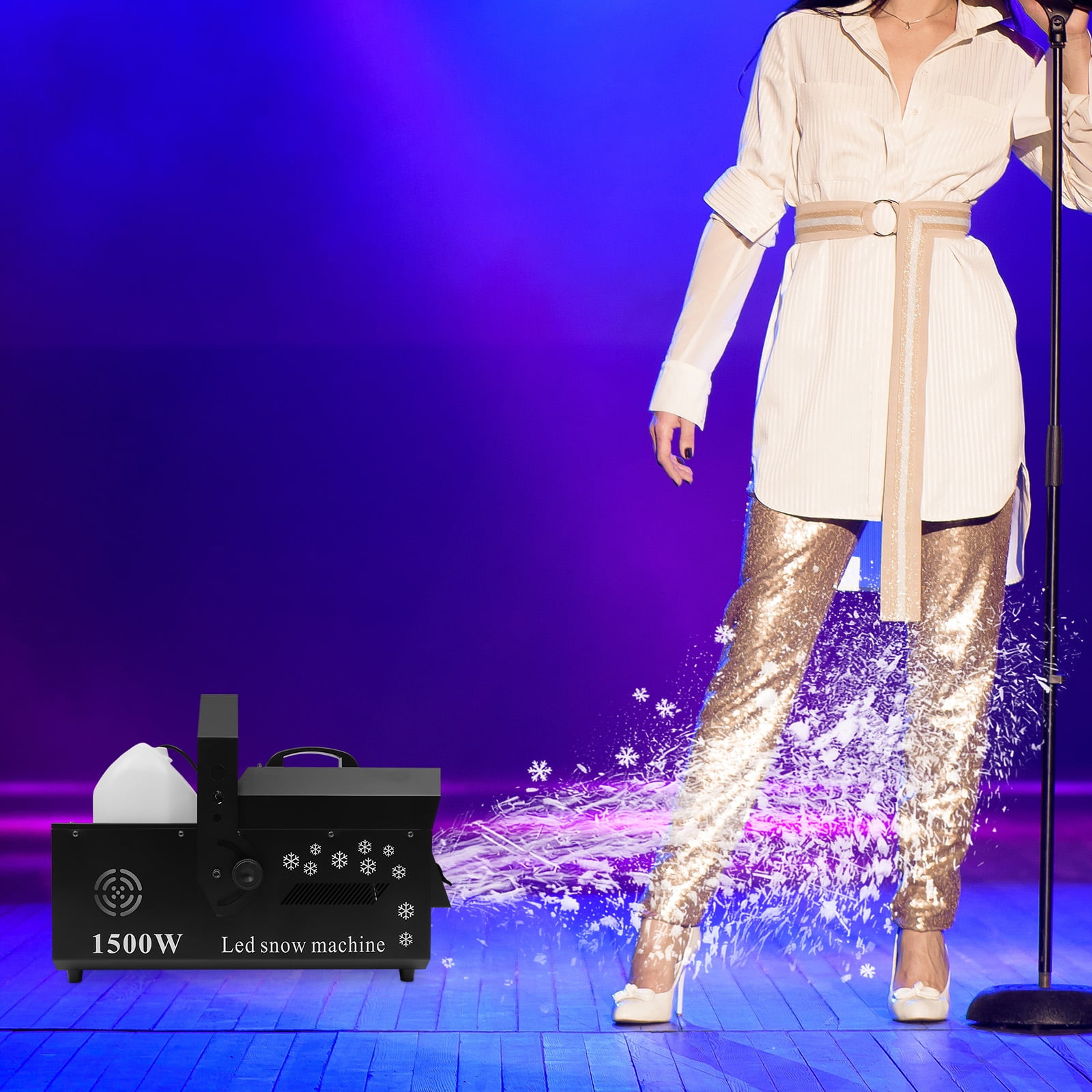 3-in-1 LED Snowflake Machine, Remote Control DMX Snow Machine, LED Snow Maker Machine