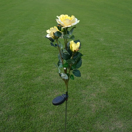 Decorative Solar Lights Outdoors Solar Rose Lights – LeadingStar Solar Powered Outdoor Decorative Flower LED Lights (Yellow) ()