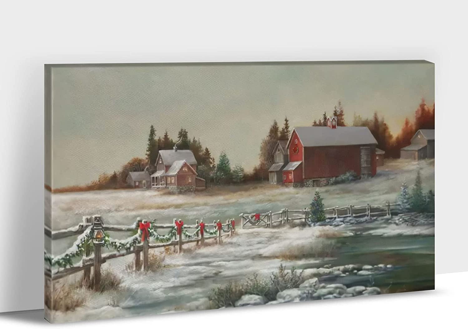 Farmhouse Wall Art Red Barn Pictures Wall Art, Modern Farmhouse Wall