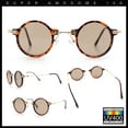 thumbnail image 2 of Vintage Retro Style Small Circle Lens Urban Normcore Luxe Hipster Sunglasses Gold Tortoise - Brown, 2 of 8