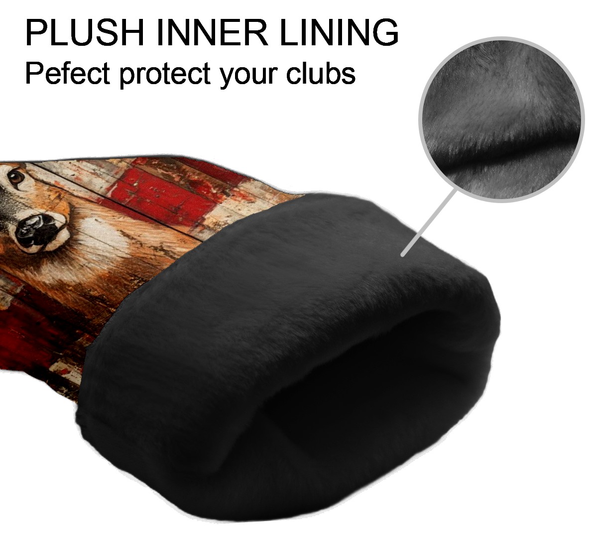 Golf Club Covers PU Leather Waterproof Head Covers for Fairway Woods Hybrids Texture Animals Unisex Fits Most Brands