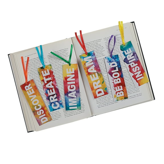 Laminated Rainbow Watercolor Bookmarks - Stationery - 48 Pieces
