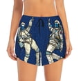 thumbnail image 2 of Fotbe Disco party Astronaut Dancing Womens High Waist Running Shorts Athletic Workout Quick Dry Shorts for Women with Pockets Gym Yoga Summer Shorts-Small, 2 of 9