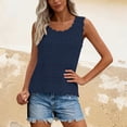 thumbnail image 6 of Miluxas Womens Crochet Crop Tank Tops Sleeveless Eyelet Shirts Vest Ruffle Hem Summer Top Navy XXL(XXL), 6 of 8