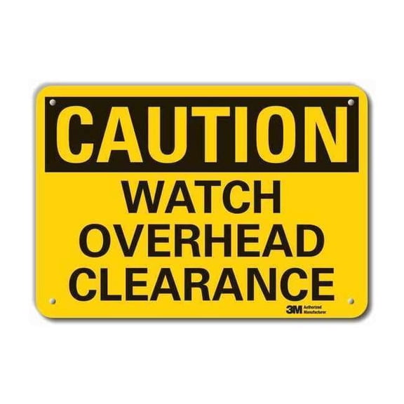 Lyle Rflctv Overhead Clrnce Caut Sign,10x14in LCU3-0295-RA_14x10