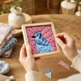 thumbnail image 5 of Premium No-Sew Kinusaiga Fabric Art Kit for Adults, DIY No-Sew Kinusaiga Cut Cloth Handcraft Kit, 3D Textured Sea Creature Collage, Relaxing Handmade Art Project, B, 5 of 5