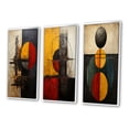 thumbnail image 3 of Designart "Belgian Conversations Geometric Abstraction I" Modern Geometric Framed Wall Art Set Of 3 - Gold Abstract Geometric Frame Canvas Set For Living Room Decor, 3 of 6