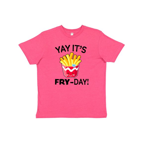 Inktastic Yay Its Fry Day with Cute French Fries Youth T-Shirt