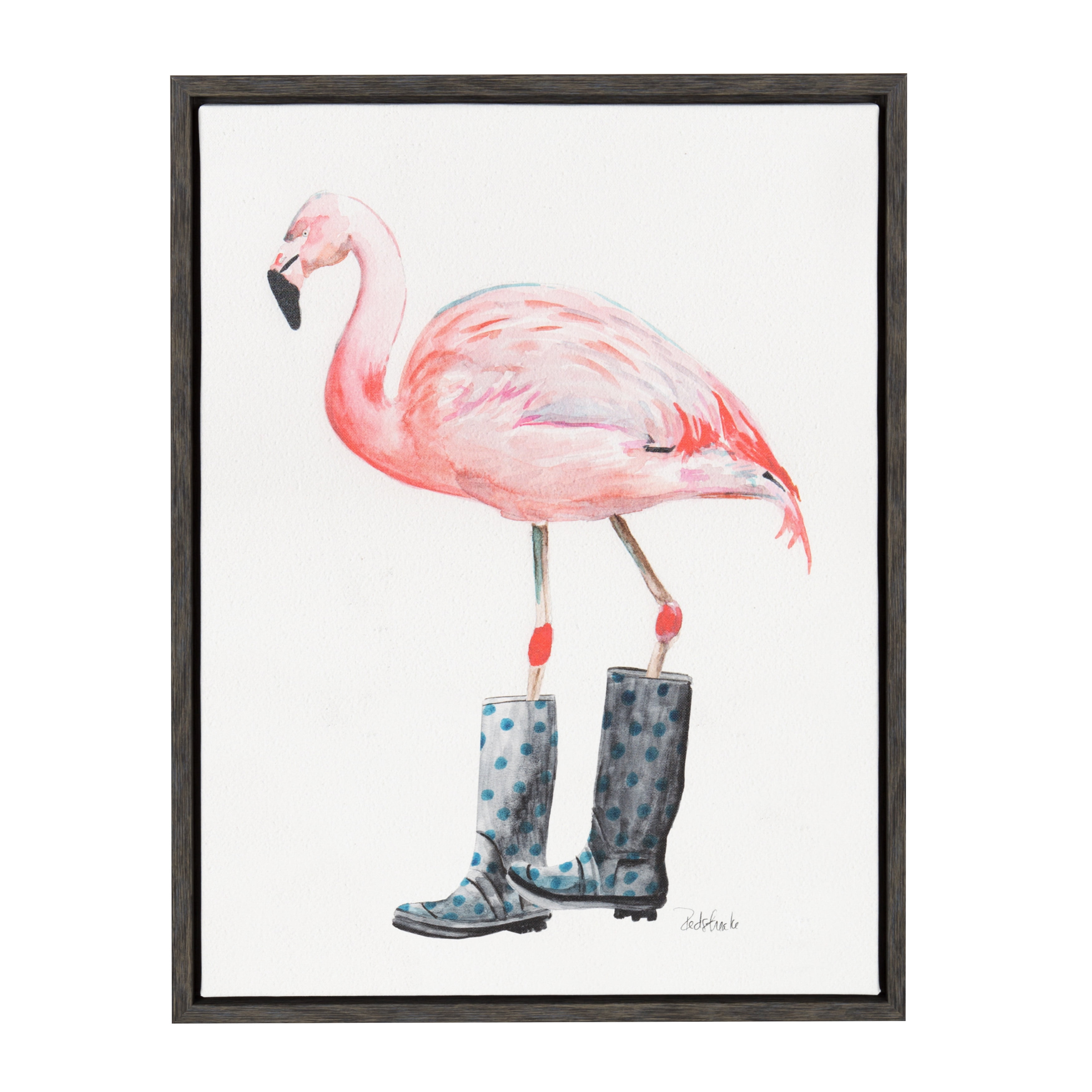 Kate And Laurel "Fishes Blue" Framed Canvas Wall Art – 18x24 Linocut Print By Giuliana Lazzerini