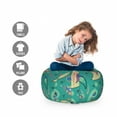 thumbnail image 2 of Paisley Storage Toy Bag Chair, Rhythmic Abstract Motifs Warm Tones Traditional Illustration, Stuffed Animal Organizer Washable Bag, Large Size, Dark Seafoam and Multicolor, by Ambesonne, 2 of 3