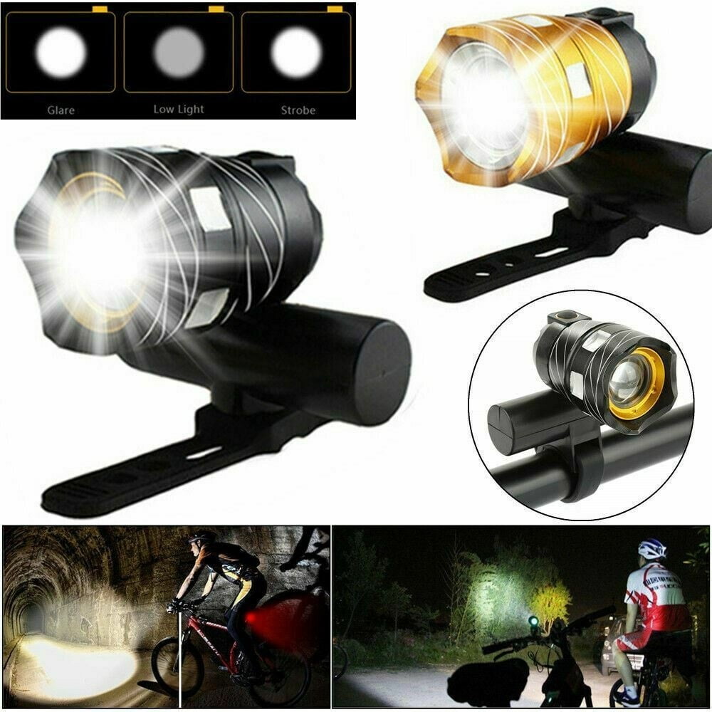 Flashlight 3 Modes Bike Light XM-L T6 LED USB rechargeable Bicycle Headlight AH 