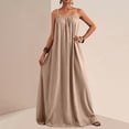 thumbnail image 3 of FRSASU Backless Cami Dresses for Women Sleeveless Solid Color Lounge Dress Spaghetti Strap Flowy Summer Loose Maxi Sundress Khaki, 3 of 9