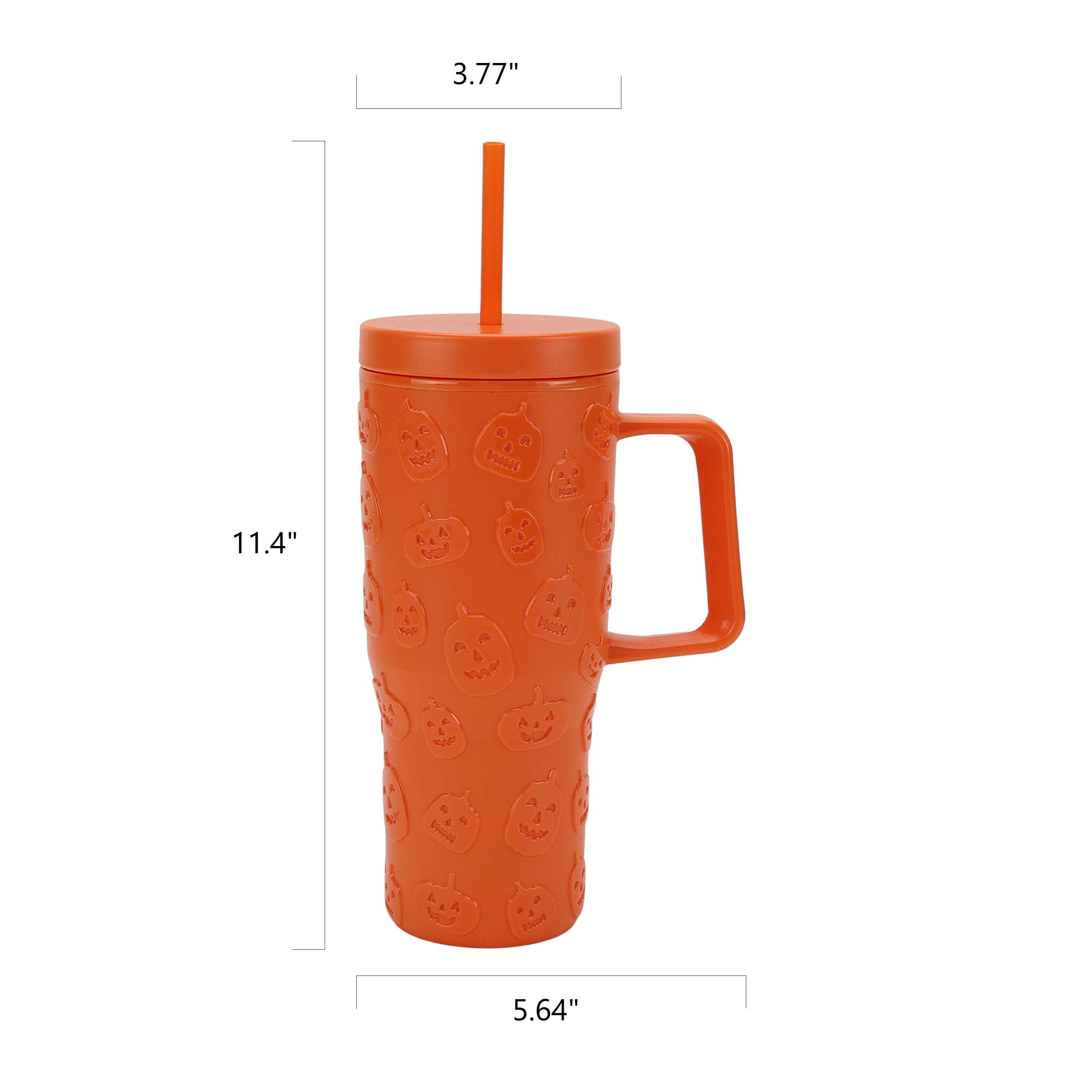 Way To Celebrate 31.6 oz Orange Acrylic Pumpkin Tumbler