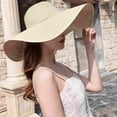 thumbnail image 3 of Oversized Beach Straw Hats for Women Floppy Summer Wide Brim Foldable Sun Hat Roll Up Big Beach Hat Black, 3 of 12
