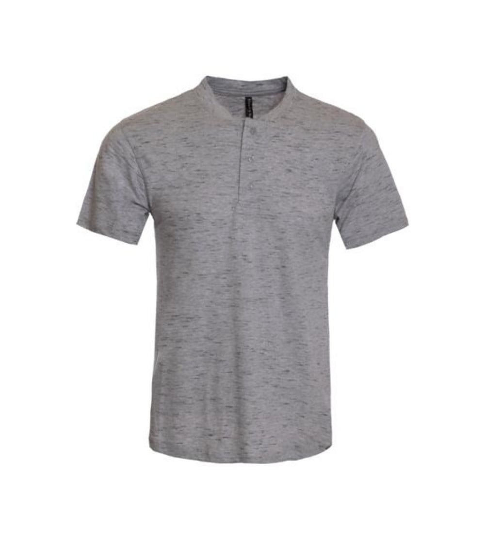 Hawks Bay Mens's Casual Heathered Short Sleeve Henley TShirt Crew Neck