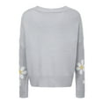thumbnail image 6 of Baberdicy Cardigan Sweater Women's Sweater 2023 Fall Long Sleeve Casual Print Jumper Knitted Cardigan Loose Preppy Sweater Cardigan Women's Cardigans Grey, 6 of 6
