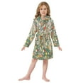 thumbnail image 6 of FORMRS Niños Bathrobe Unisex Hooded Robe Soft Plush Pajamas Sleepwear, Size 10-12T, Beige Floral Garden, 6 of 7