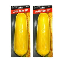 NS Corn on the Cob Tray, 9.5x3x1.3in (2 Packs) Large Plastic Corn on the Cob Serving Dishes Server Kitchen Holder for Summer Outdoor Picnic Grilling Party Gift Sets of 4 - 8 Total Corn Trays