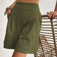 thumbnail image 5 of YOTMKGDO Womens Shorts Casual Summer 2024 Trendy Elastic Back Wide Leg Shorts with Pockets Knee Length Pleated Shorts, Shorts for Women, Sage Green Sizes S-XXL, 5 of 5