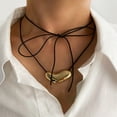thumbnail image 6 of Elegant Alloy Leather Cord Necklace Sturdy Pendant with Swirls Accent Versatile Jewelry Accessory for Modern Looks, 6 of 8