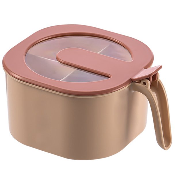 HXAZGSJA Spice Box with Spoon and Transparent Lid 4 Compartments Salt