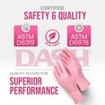 thumbnail image 3 of DASH Alasta Shimmer Nitrile Exam Grade Disposable Gloves, Pink, 3.9 mil, 100/Box, XSmall, 3 of 6