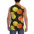 thumbnail image 4 of Lsque Orange Lemon Print Men's Cotton Blend Sleeveless Muscle Shirts (S-3XL)- Moisture Wicking, Odor Protection, UPF 30+,Medium, 4 of 8