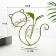 thumbnail image 2 of Desktop Glass Planter Vase Holder, Cat Plant Terrarium Metal Stand for Hydroponics Plants Home Garden Wedding Decoration Outdoor Planter, 2 of 6