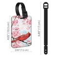 thumbnail image 3 of WIRESTER Rectangle PU Leather Luggage Tags for Travel Suitcase Baggage 4.05 x 2.83 inches - Red Cardinal Bird In Spring, 3 of 7