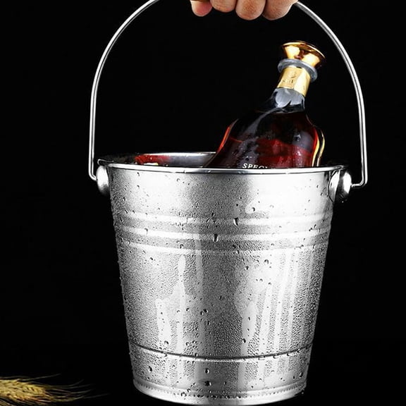 CIMAXIC Club Use Stainless Steel Ice Container Silver 1Pack Bar Accessory