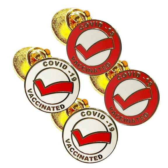 set of 6   vaccinated COVID-19 coronavirus enamel lapel pin Covid19 Bage gold plated pin Brooch bag shirt button