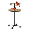 thumbnail image 3 of Glavbiku Bird Play Stand,Portable Parrot Perch,Bird Feeder Station with Wheels,Round Tray,43"H,Grey, 3 of 10