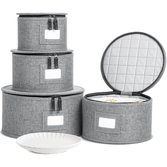 storageLAB Conteneurs de Rangement en Porcelaine, Conteneurs pour Organiser, Coque Rigide, Séparateurs de Plaques en Feutre, Fournitures de Déménagement, Boîte de Rangement