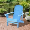 thumbnail image 5 of Demifill Oversized Adirondack Chair, Outdoor Porch Seating, Classic Log Lounge with Built-in Cupholder for Balcony, Yard, Garden, Blue, 5 of 11