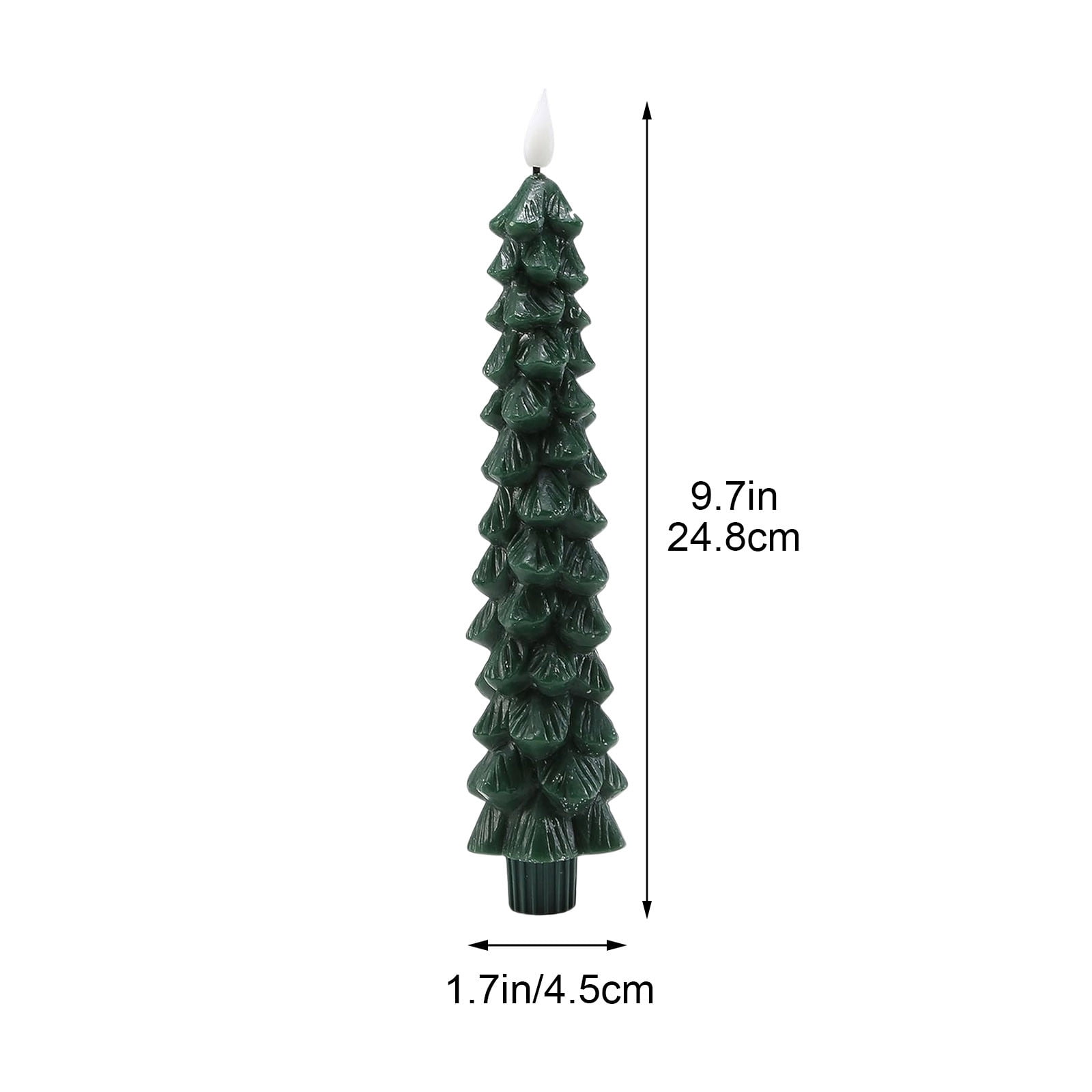 3PCS LED Flameless Taper Candles,9.5 Inches Christmas Tree Candlesticks,Candle Light Battery Operated,Window Candles with 3D Flickering Flame for Fireplace Christmas Valentine's Day